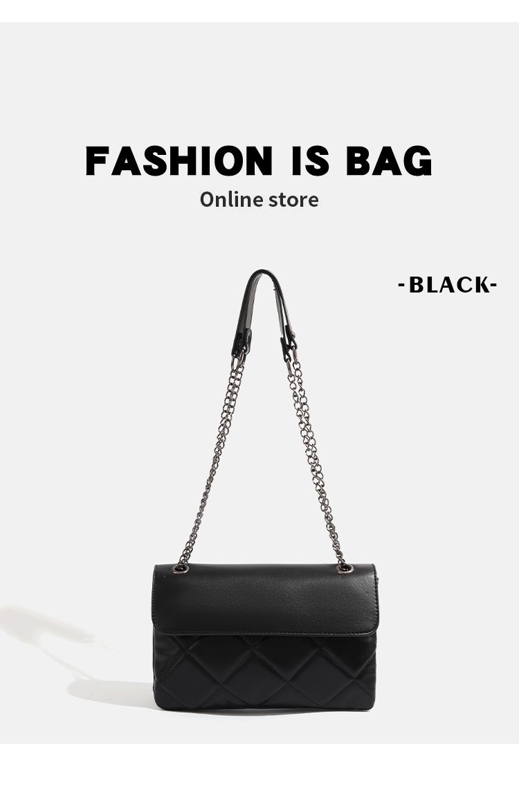 CHARHP&KEJNT borsa a tracolla quadrata piccola alla moda con catena a griglia di diamanti 2024 nuova da donna_voghion.com