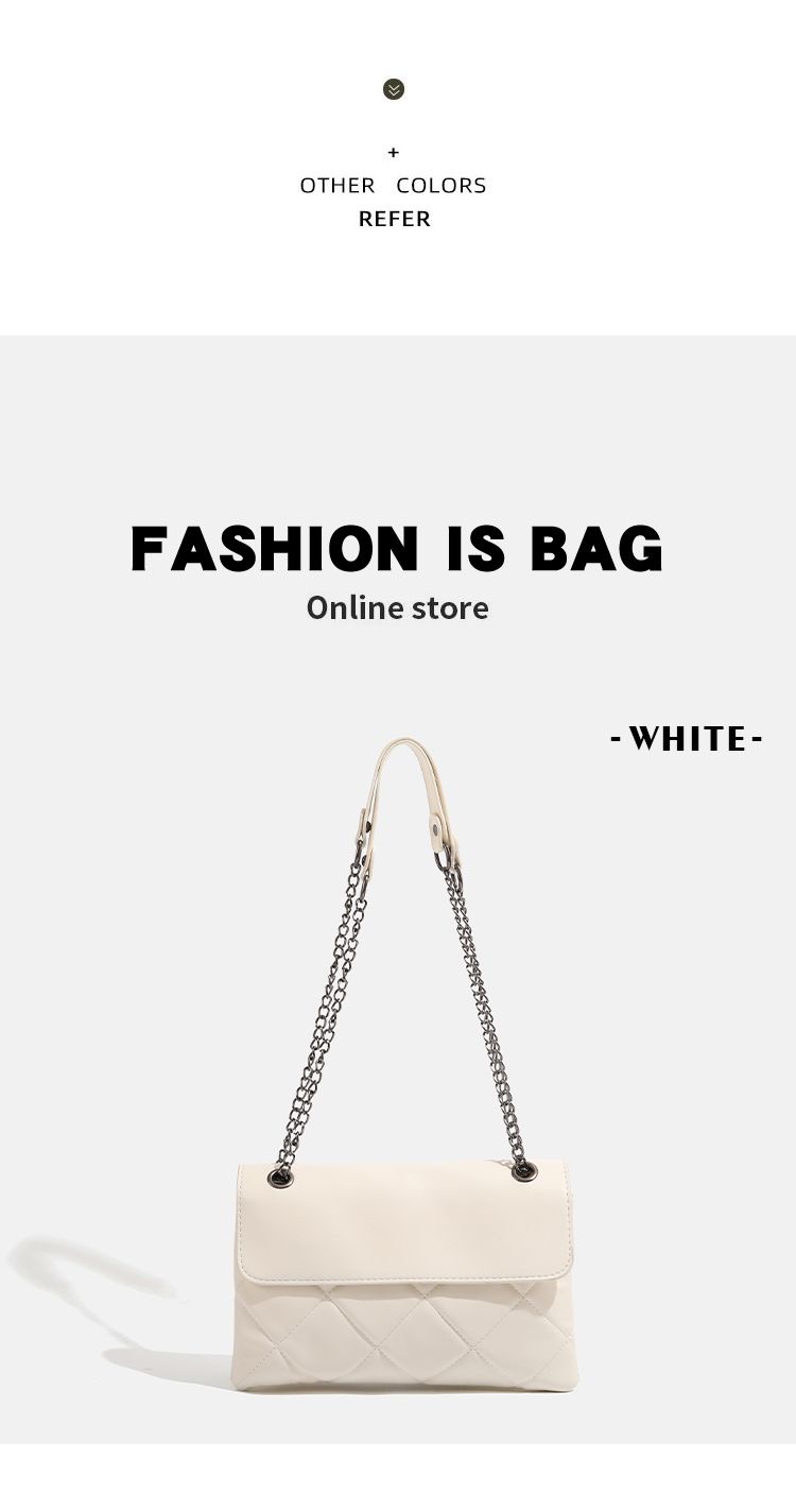 CHARHP&KEJNT borsa a tracolla quadrata piccola alla moda con catena a griglia di diamanti 2024 nuova da donna_voghion.com