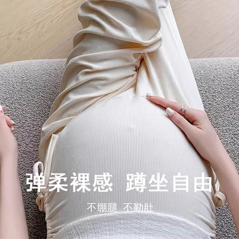 仙道~孕妇裤夏季薄款外穿抽绳阔腿裤孕期托腹裤子宽松休闲孕妇装