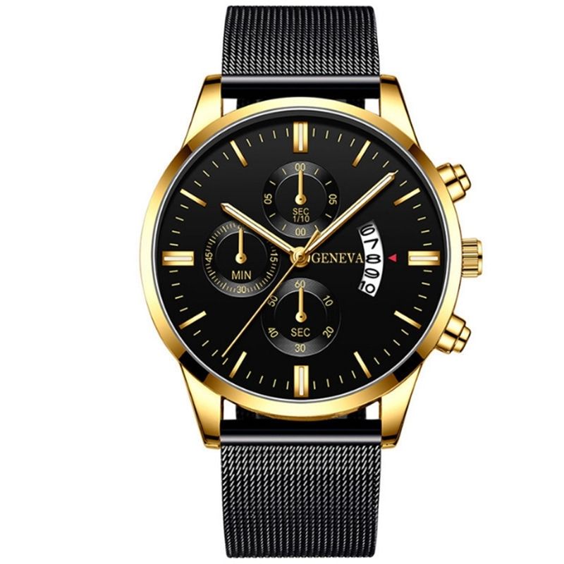 Men's Fully Automatic Quartz Watch With Mesh Steel Strap Ultra-thin_voghion.com