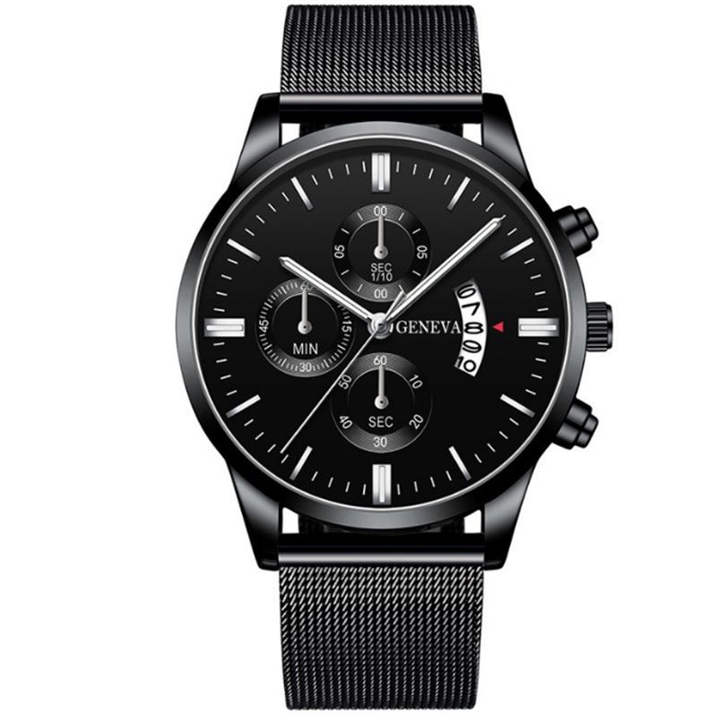 Men's Fully Automatic Quartz Watch With Mesh Steel Strap Ultra-thin_voghion.com