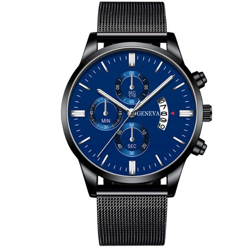 Men's Fully Automatic Quartz Watch With Mesh Steel Strap Ultra-thin_voghion.com