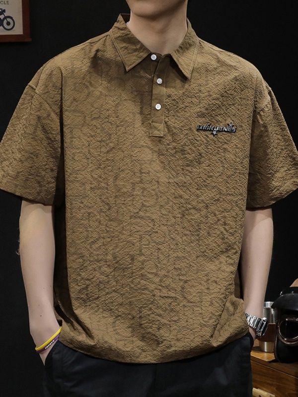 Polo américain à manches courtes pour homme, coupe ample, grande taille, marque tendance 2026, nouveau t-shirt à col rabattu_voghion.com
