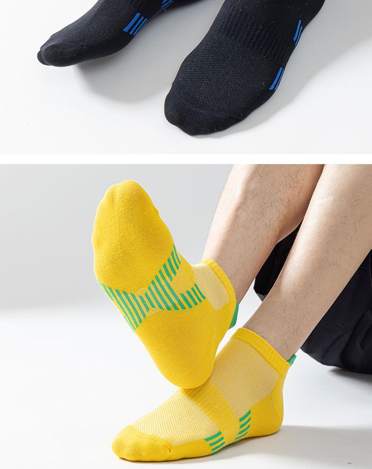 Pure Running Socks, Summer Thin Men's Mid-length 100% Cotton Anti-odor Sweat-absorbing Sports Long Socks_voghion.com