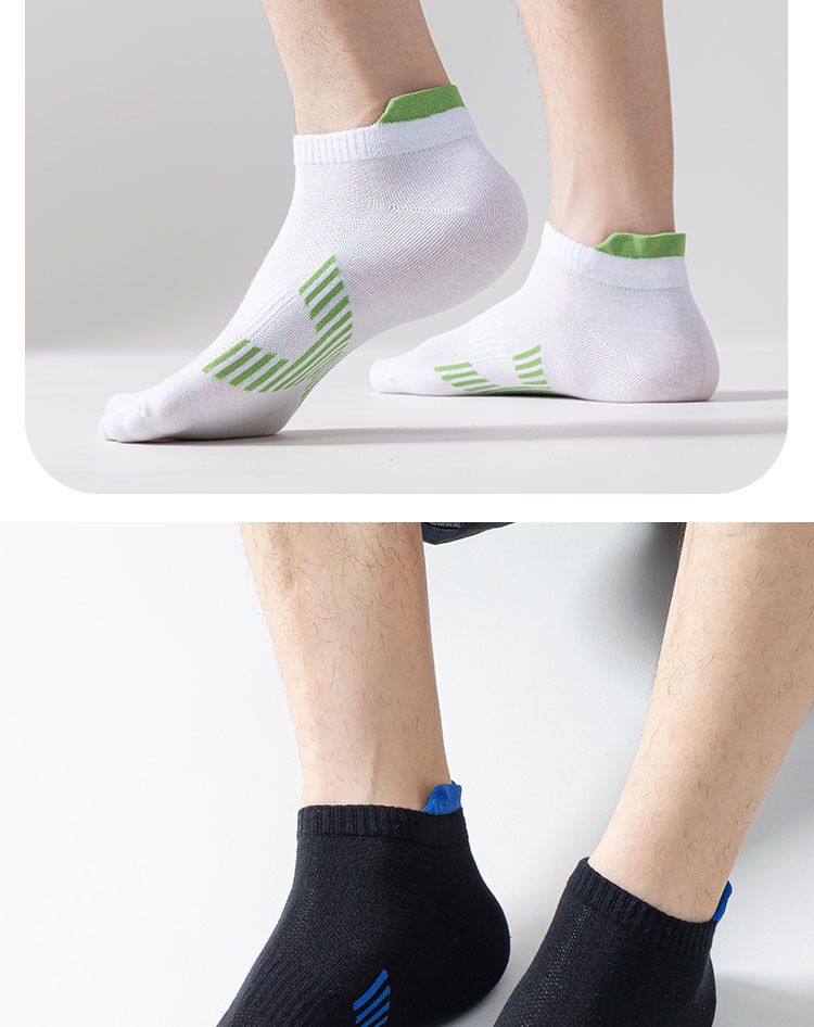 Pure Running Socks, Summer Thin Men's Mid-length 100% Cotton Anti-odor Sweat-absorbing Sports Long Socks_voghion.com