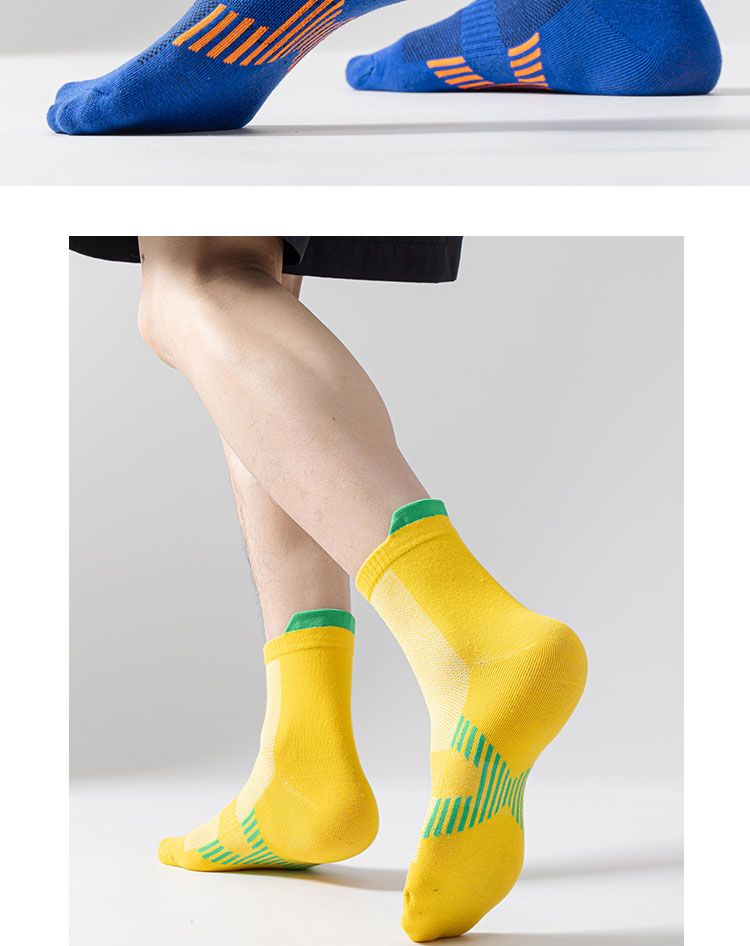 Pure Running Socks, Summer Thin Men's Mid-length 100% Cotton Anti-odor Sweat-absorbing Sports Long Socks_voghion.com