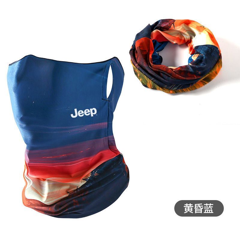 JEEP防晒夏季男士遮阳帽户外透气渔夫帽钓鱼紫外线太阳帽帽子套装