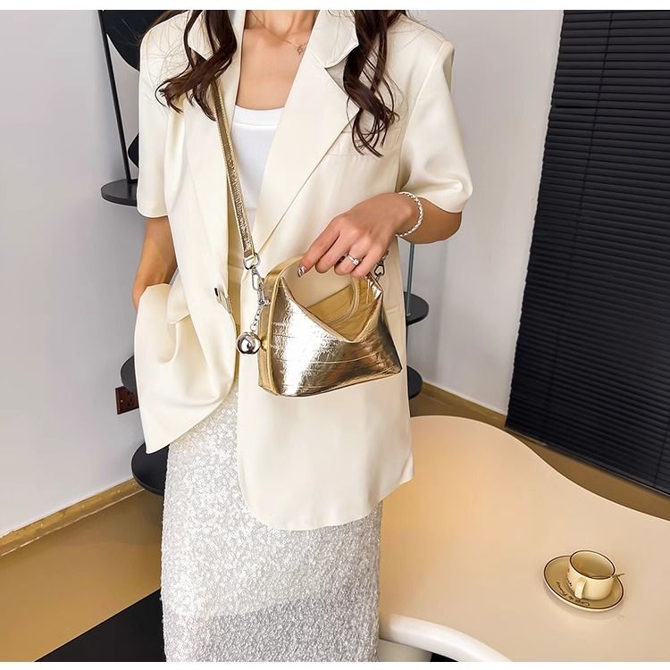 H7 Borsa a mano in argento da donna, nuova alla moda, alta bellezza, tracolla mini, borsa a secchiello popolare di quest'anno_voghion.com