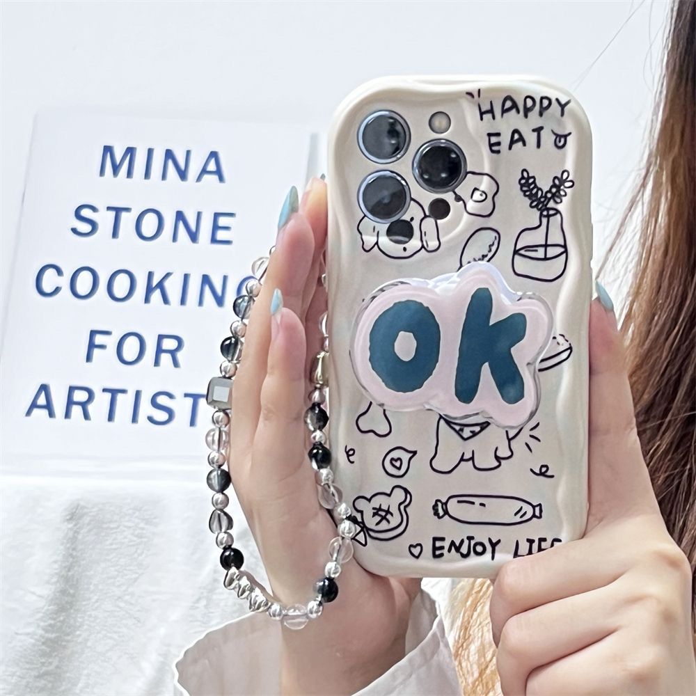 Cute Bear Airbag Stand Desktop Binge-Watching Adhesive Rotating Portable Simple Retractable Unisex Couple Trendy Small_voghion.com