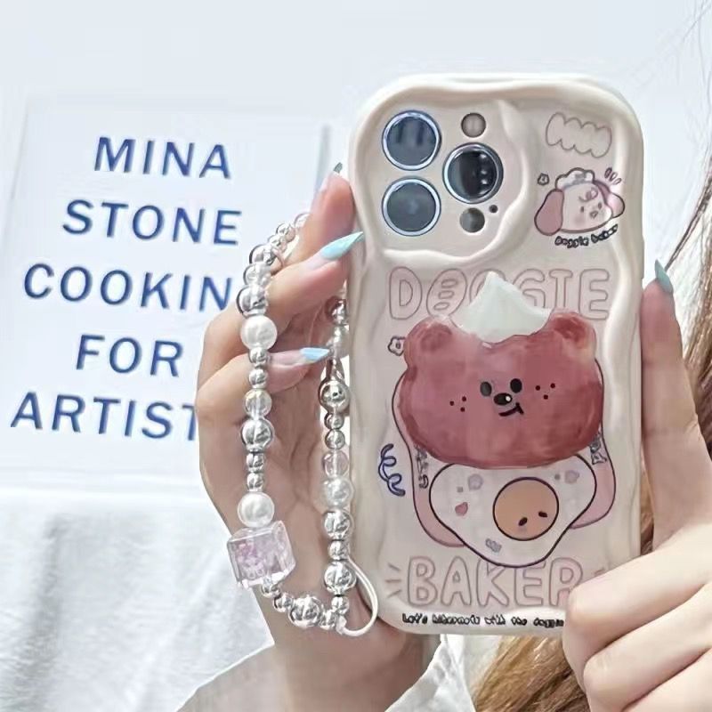 Cute Bear Airbag Stand Desktop Binge-Watching Adhesive Rotating Portable Simple Retractable Unisex Couple Trendy Small_voghion.com