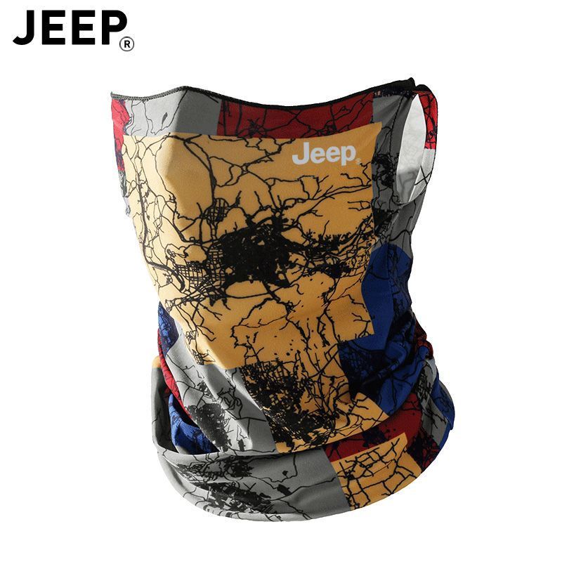 JEEP冰丝面罩防晒男女户外骑行装备夏天薄款脖套挂耳面巾透气遮阳