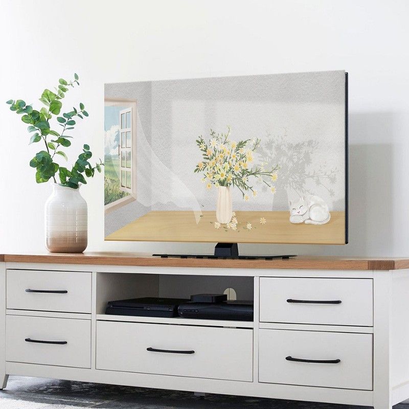 2024 New Modern Nordic High-End Simple TV Dust 65inch 75inch Cover Cloth_voghion.com