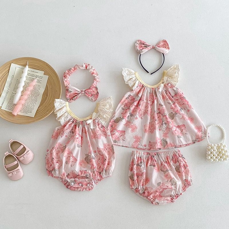 Blumen Flutter Strampler Für Baby Mädchen Sommer Freizeitkleid_voghion.com