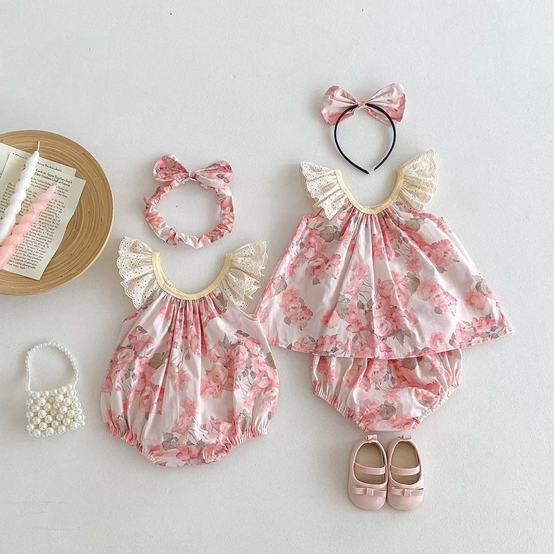 Blumen Flutter Strampler Für Baby Mädchen Sommer Freizeitkleid_voghion.com