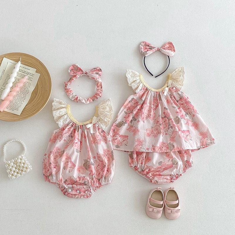 Blumen Flutter Strampler Für Baby Mädchen Sommer Freizeitkleid_voghion.com