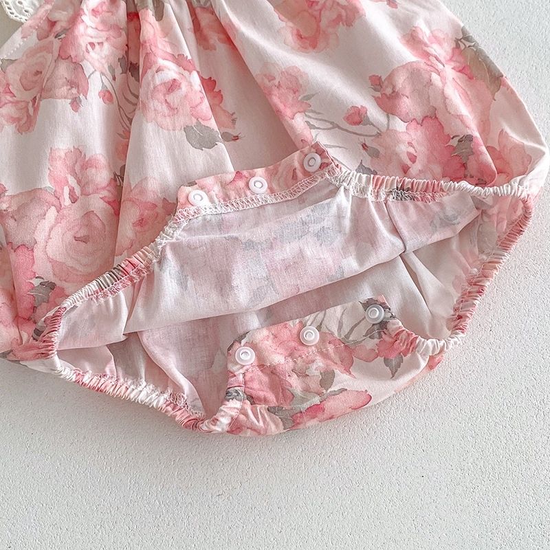 Blumen Flutter Strampler Für Baby Mädchen Sommer Freizeitkleid_voghion.com