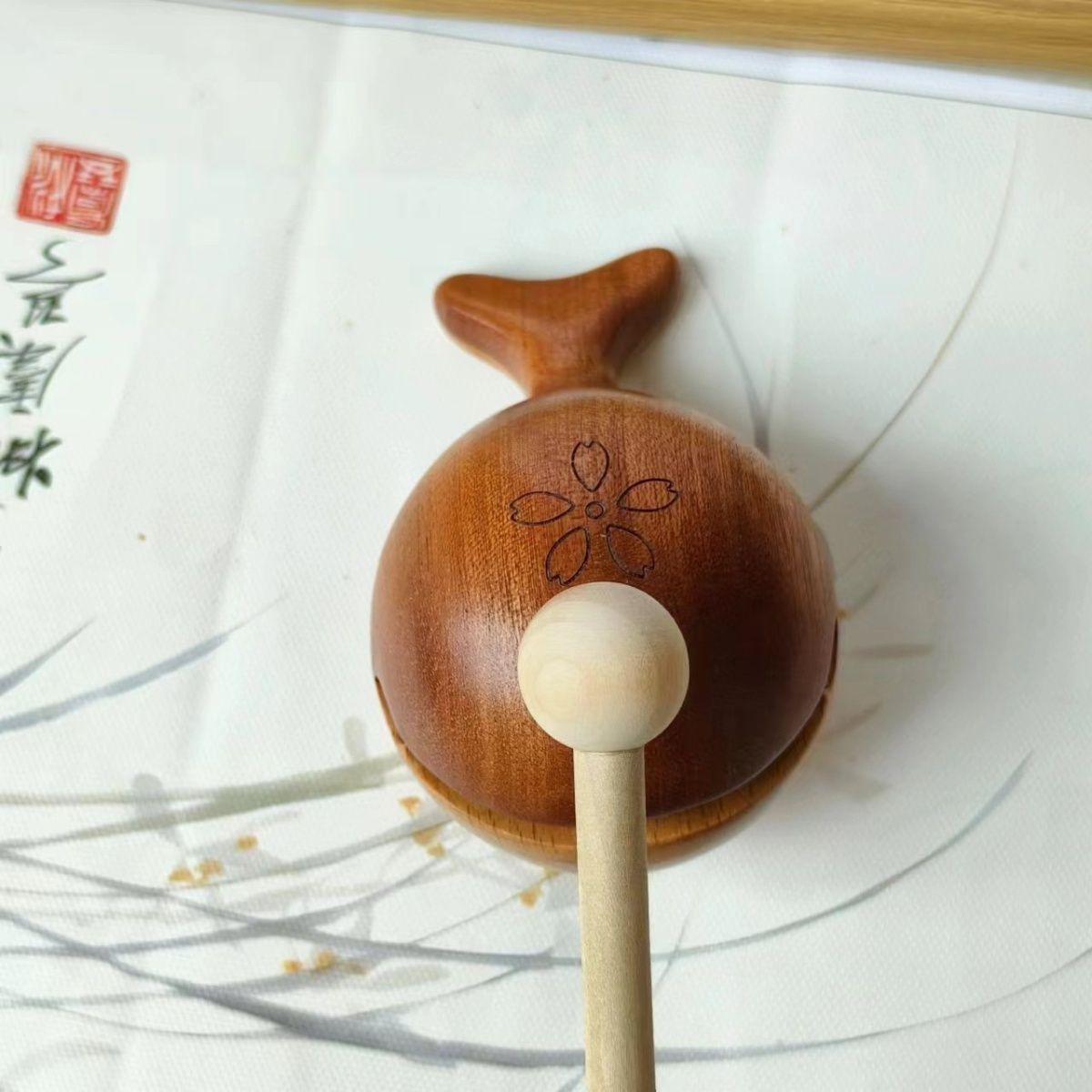 木鱼敲打静心解压办公室实木打击乐器佛系治愈玩具摆件可爱礼物 detail 3