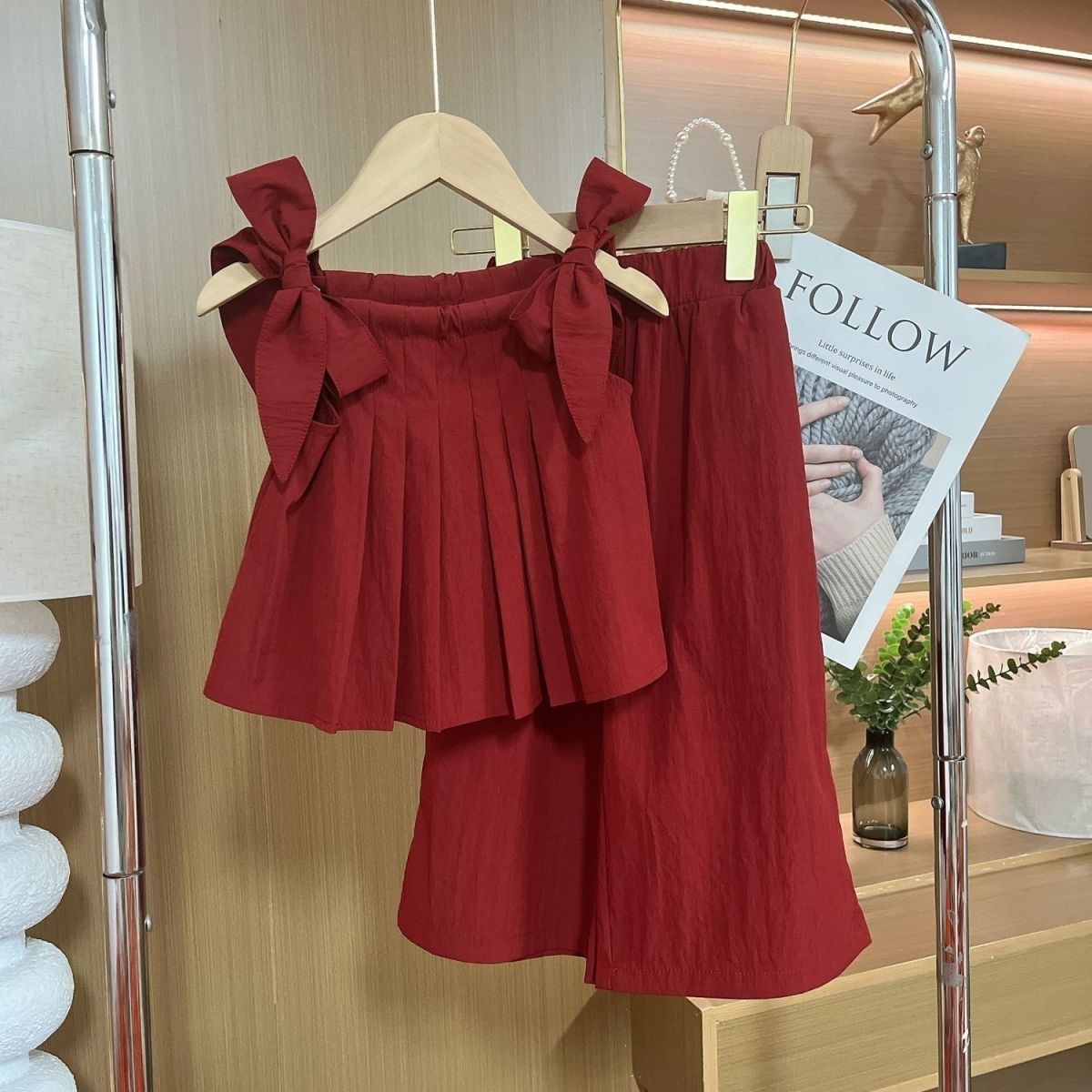 Baby Mädchen Zweiteiler Mit Camisole Bluse Und Weiter Hose_voghion.com