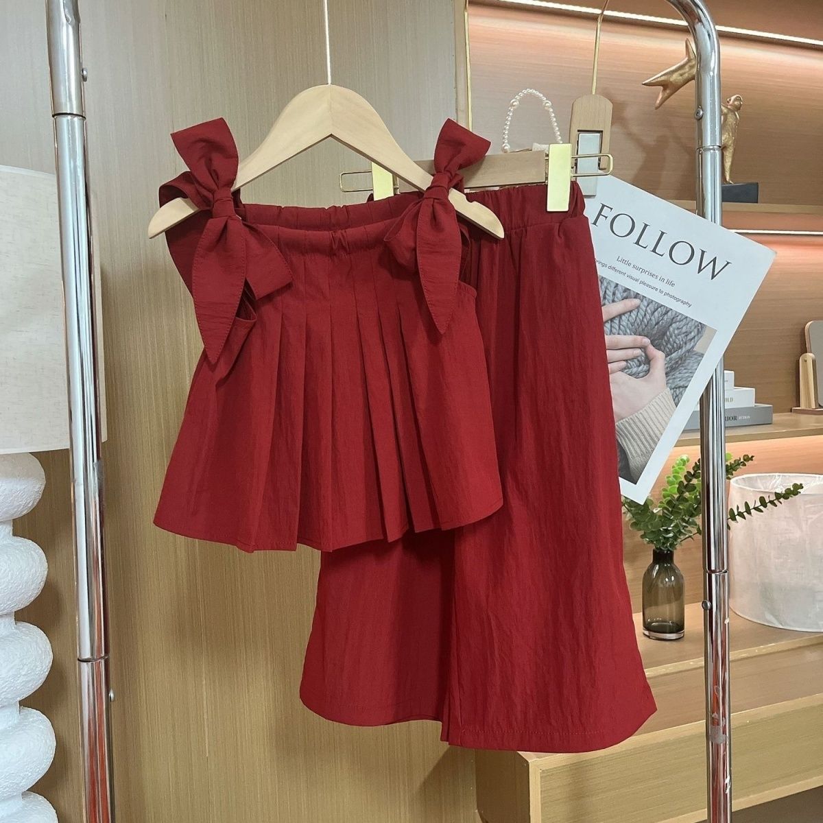 Baby Mädchen Zweiteiler Mit Camisole Bluse Und Weiter Hose_voghion.com
