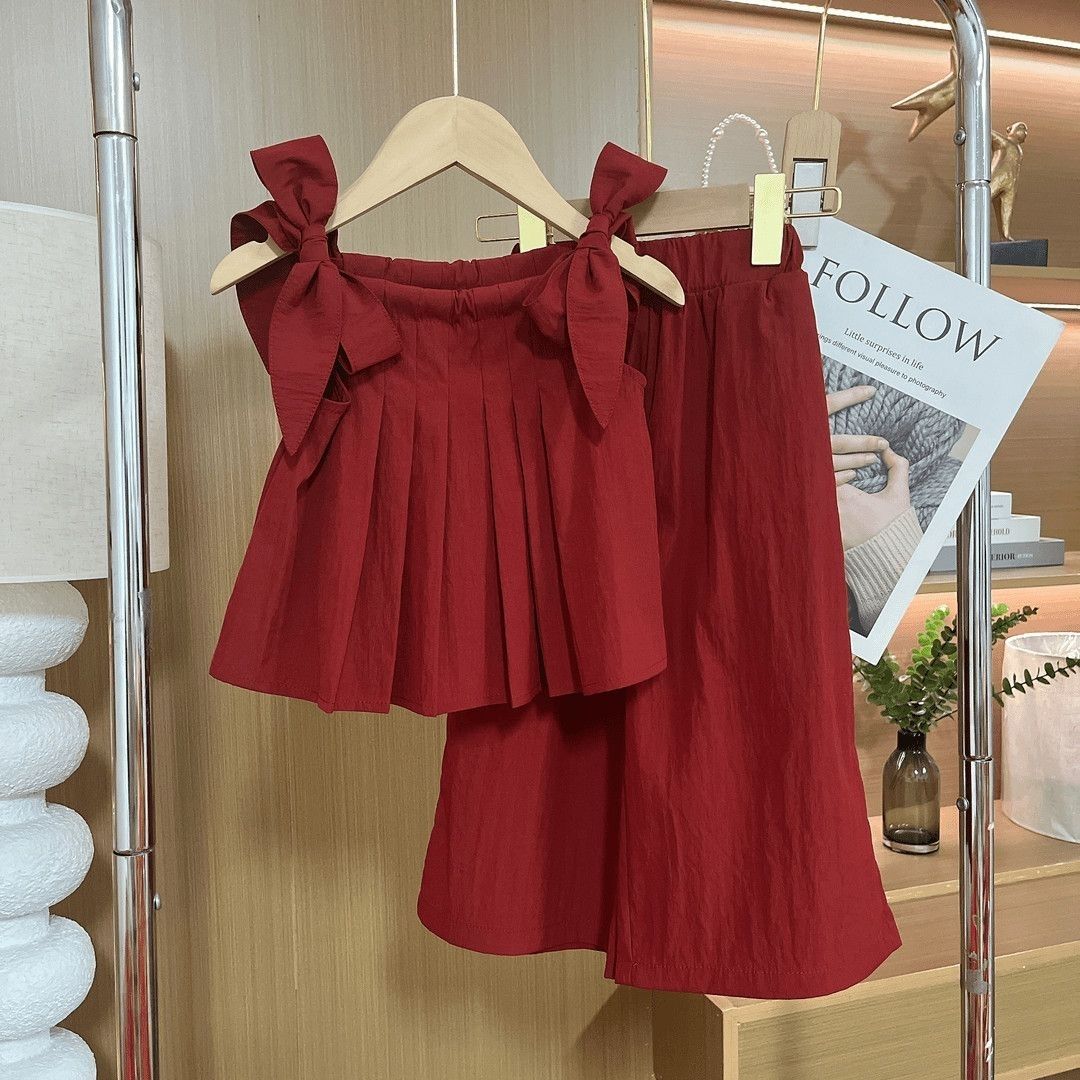 Baby Mädchen Zweiteiler Mit Camisole Bluse Und Weiter Hose_voghion.com