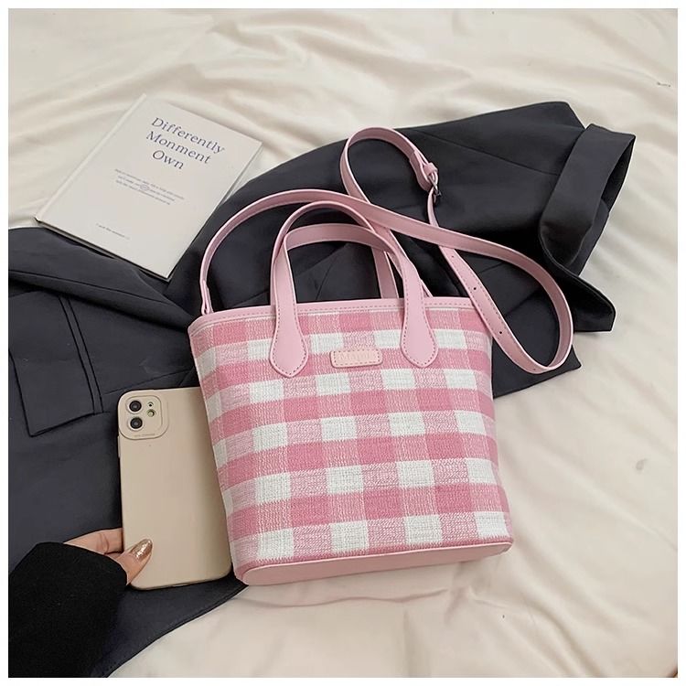 FOUR ONE färgblockerande nischrutig för kvinnor, ny mångsidig axelväska, superpopulär handhållen bucket bag_voghion.com