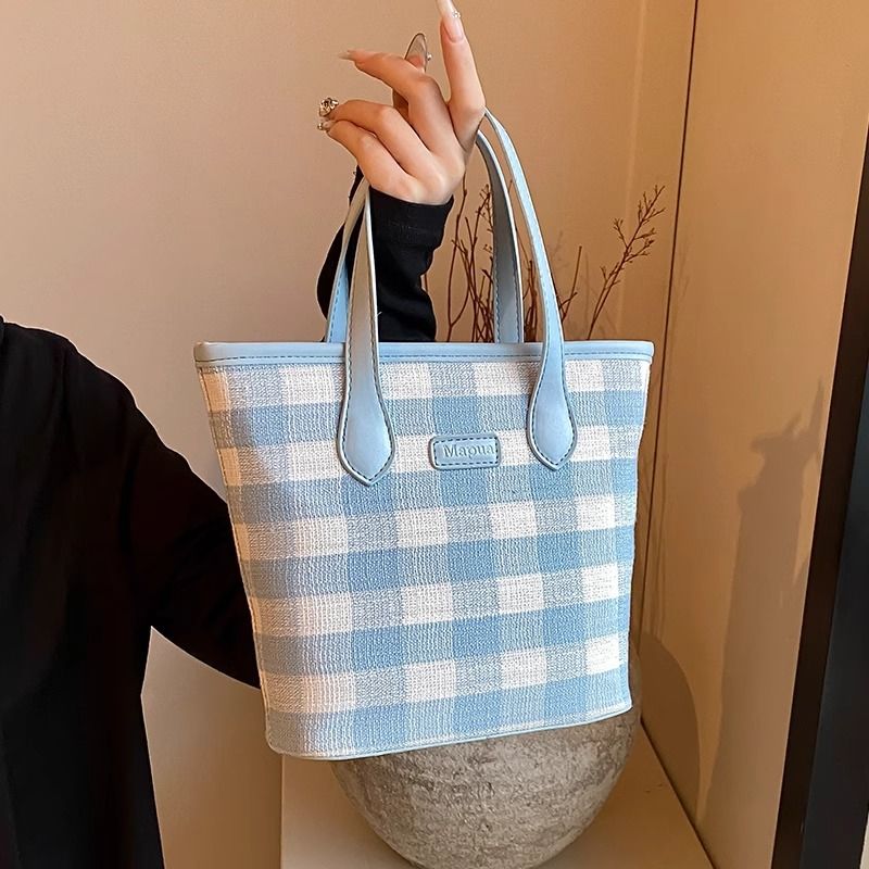 FOUR ONE färgblockerande nischrutig för kvinnor, ny mångsidig axelväska, superpopulär handhållen bucket bag_voghion.com