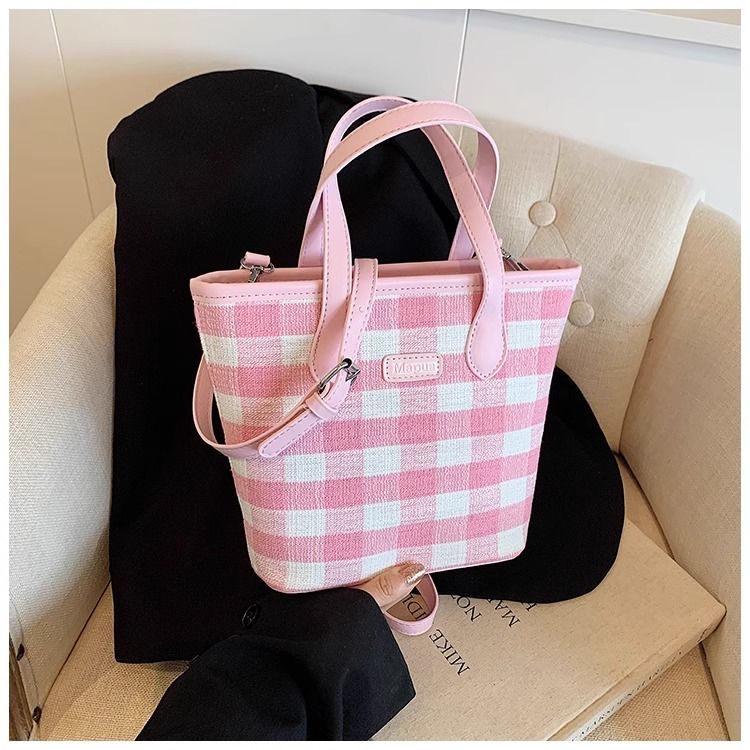 FOUR ONE färgblockerande nischrutig för kvinnor, ny mångsidig axelväska, superpopulär handhållen bucket bag_voghion.com