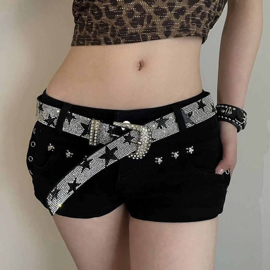 Instagram full diamond five pointed star versatile women's belt, personalized decoration, waist reduction, slimming_voghion.com