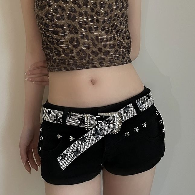 Instagram full diamond five pointed star versatile women's belt, personalized decoration, waist reduction, slimming_voghion.com