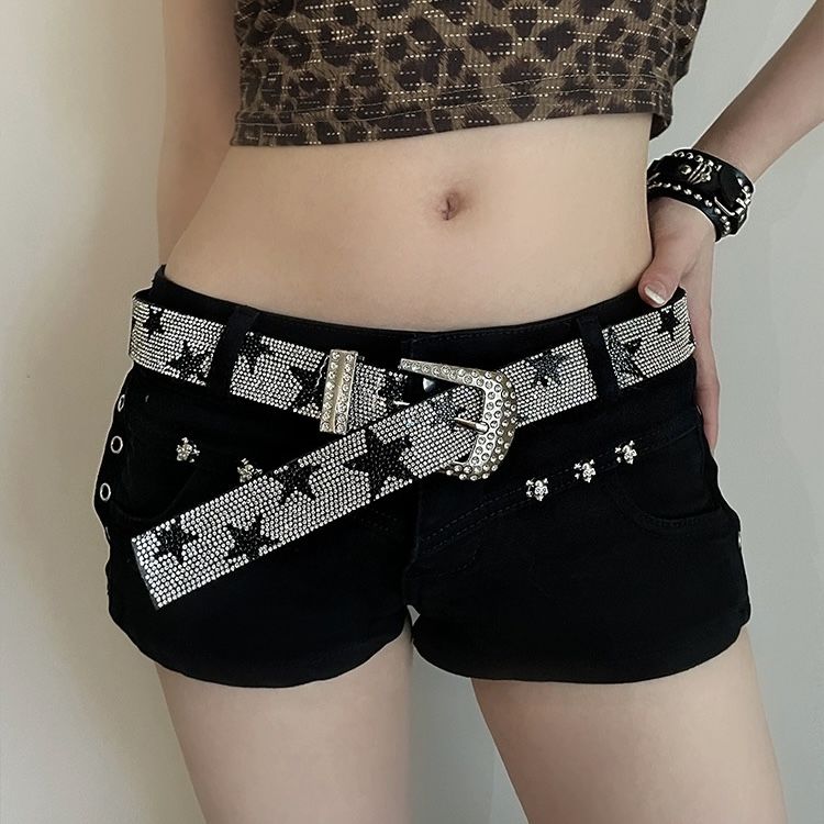 Instagram full diamond five pointed star versatile women's belt, personalized decoration, waist reduction, slimming_voghion.com