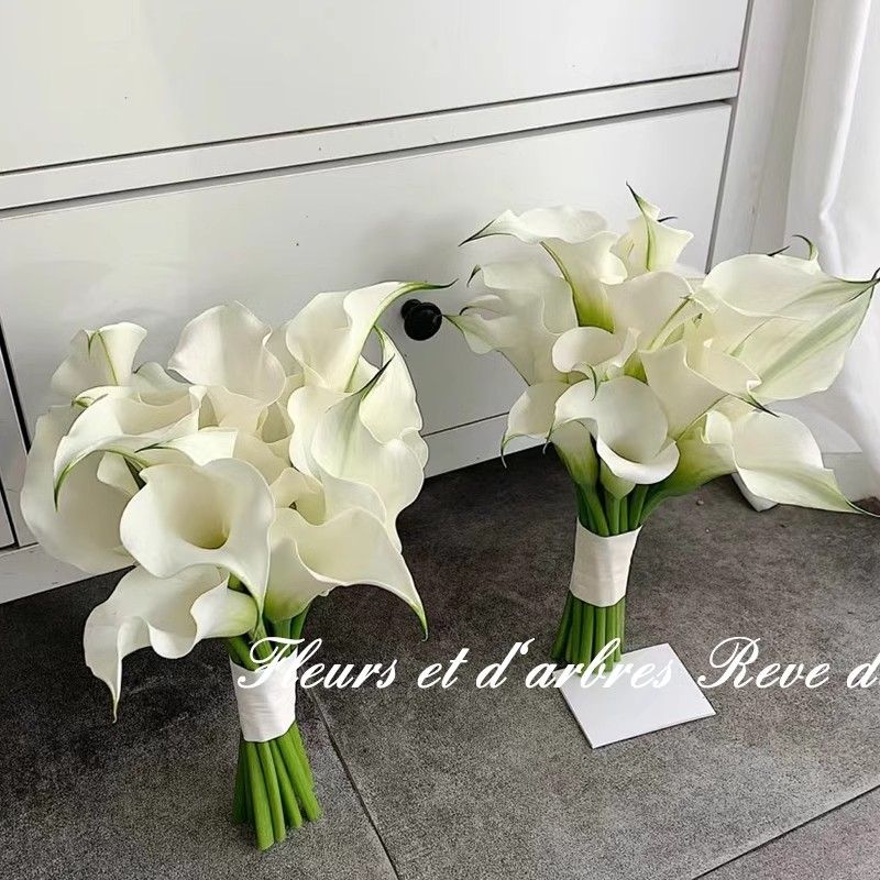 Bionic Died Calla Lily Atificial Flowes Bouquet Living Room Decoation Aangement Dining Table Home Deco_voghion.com