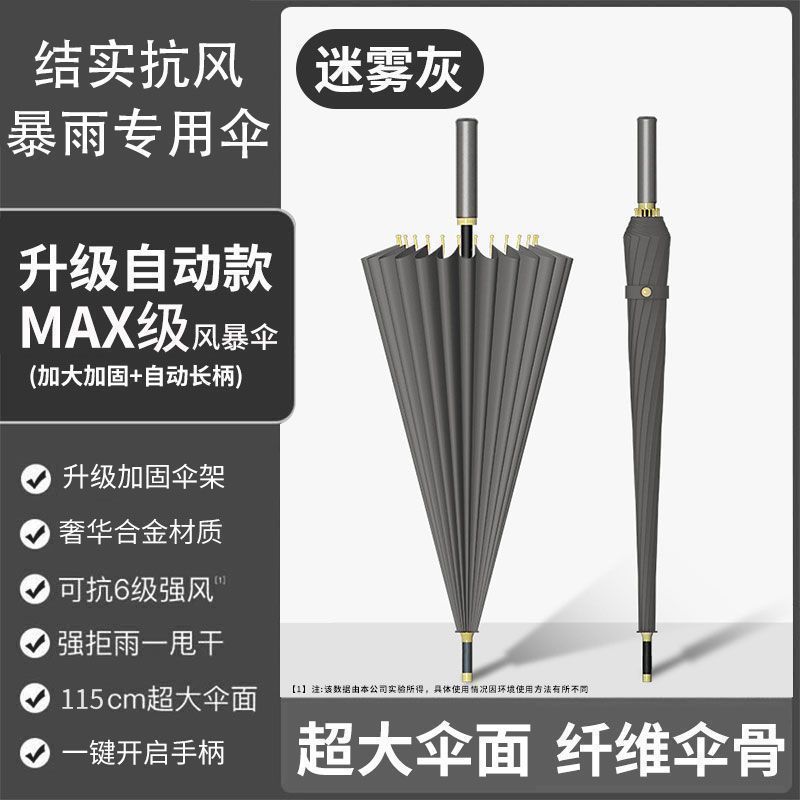 德国72骨自动长柄雨伞男士商务加固抗风直杆伞女简约大号暴雨家用