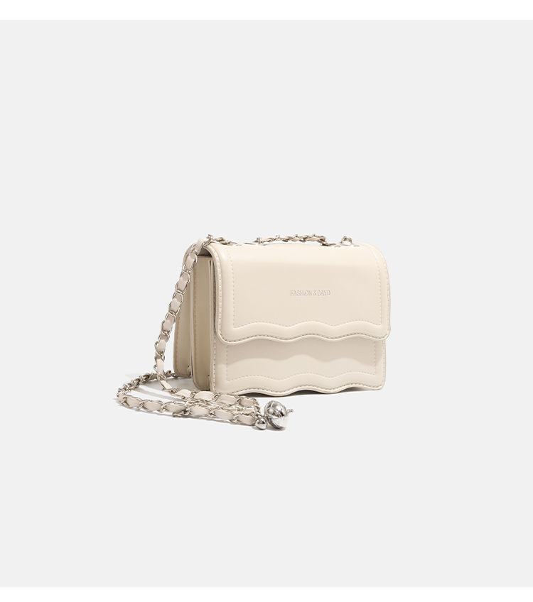 CHARHP&KEJNT Borsa a tracolla piccola quadrata con catena semplice e tinta unita da donna 2024_voghion.com