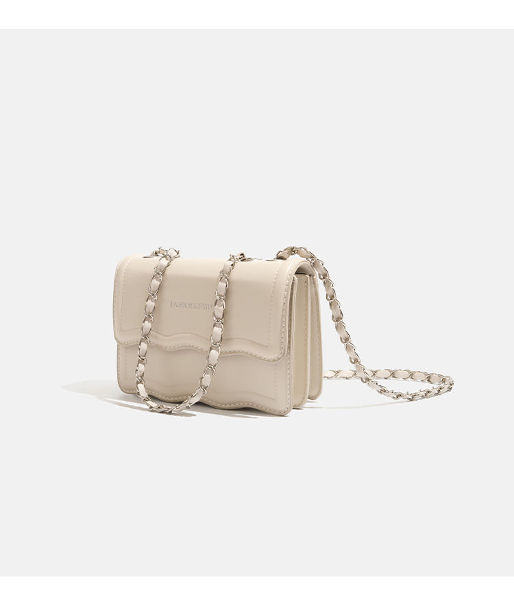 CHARHP&KEJNT Borsa a tracolla piccola quadrata con catena semplice e tinta unita da donna 2024_voghion.com