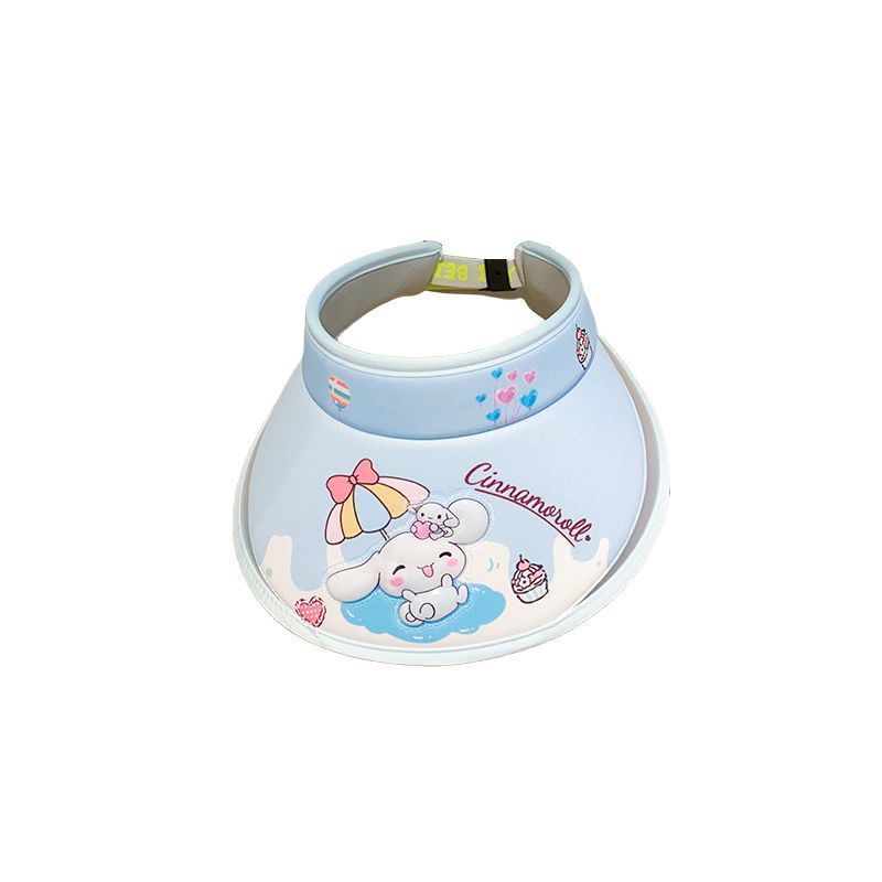 三丽鸥儿童帽子库洛米卡通遮阳帽夏季防晒紫外线库洛米空顶太阳帽