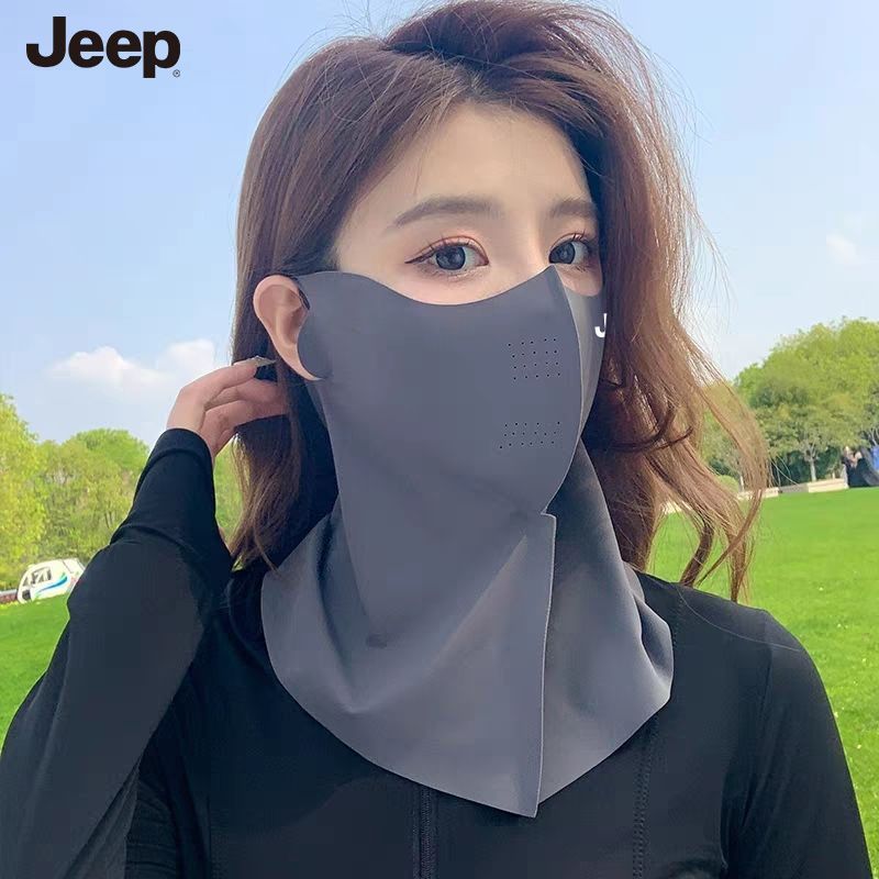JEEP吉普防晒夏季户外紫外线钓鱼太阳帽遮脸面罩骑车遮阳帽空顶帽