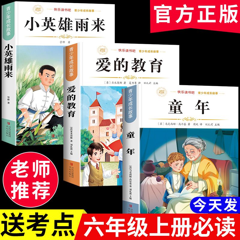 童年六年级上册必读课外书阅读快乐读书吧爱的教育小英雄雨来正版