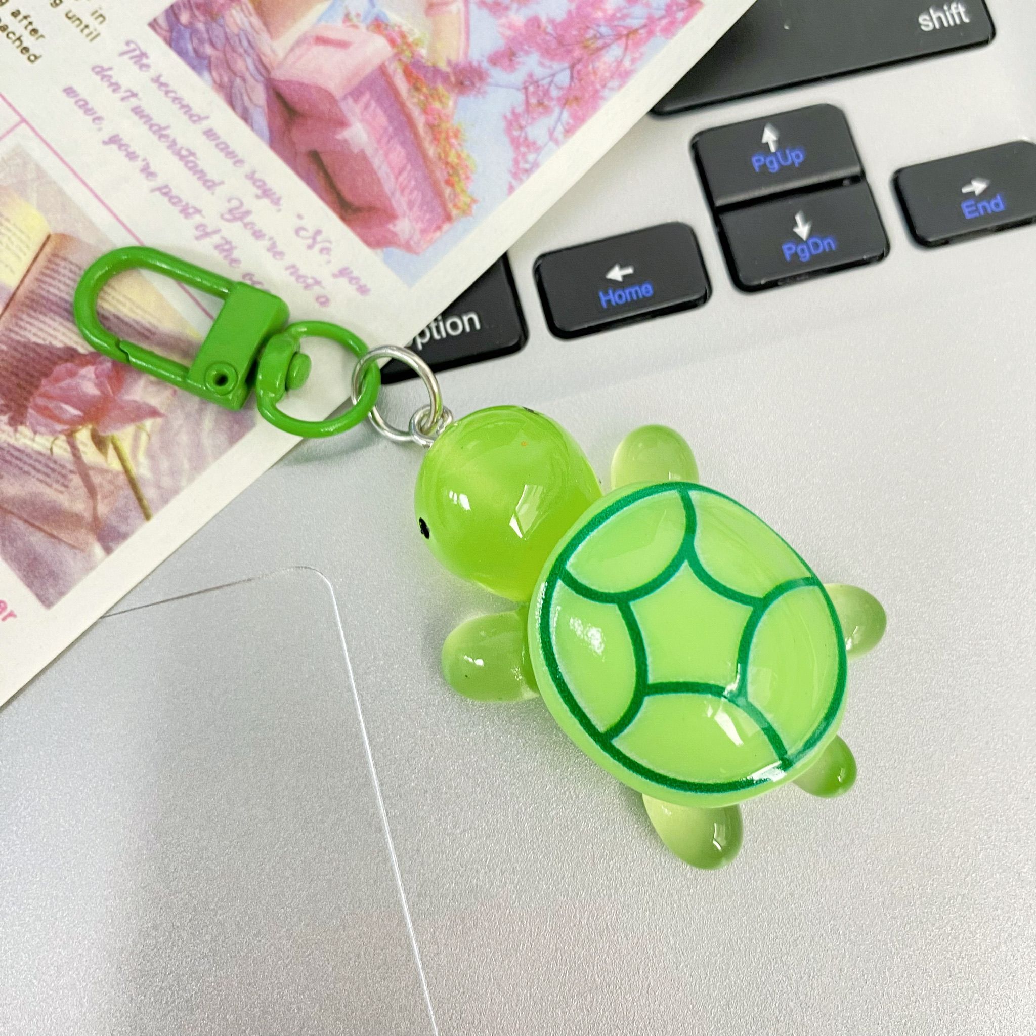 Luminous Colorful Turtle Keychain Ins Sweet Girl Heart Best Friend Couple Gift Backpack Bag Pendant Accessory_voghion.com
