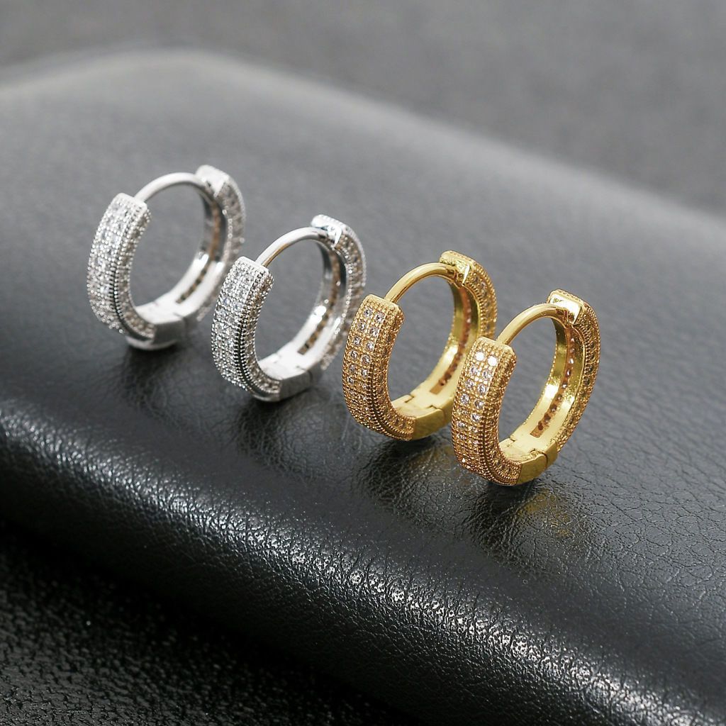 Orecchini a cerchio uomo di lusso con diamanti stile ins_voghion.com