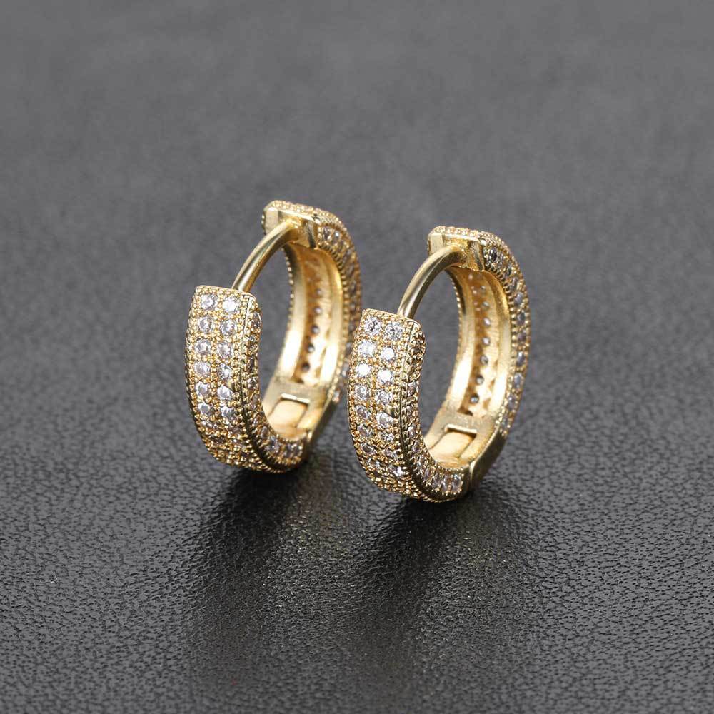 Orecchini unici, eleganti e di alta gamma per uomo, cerchi versatili con diamanti in stile Ins, accessori per le orecchie cool e belli per_voghion.com