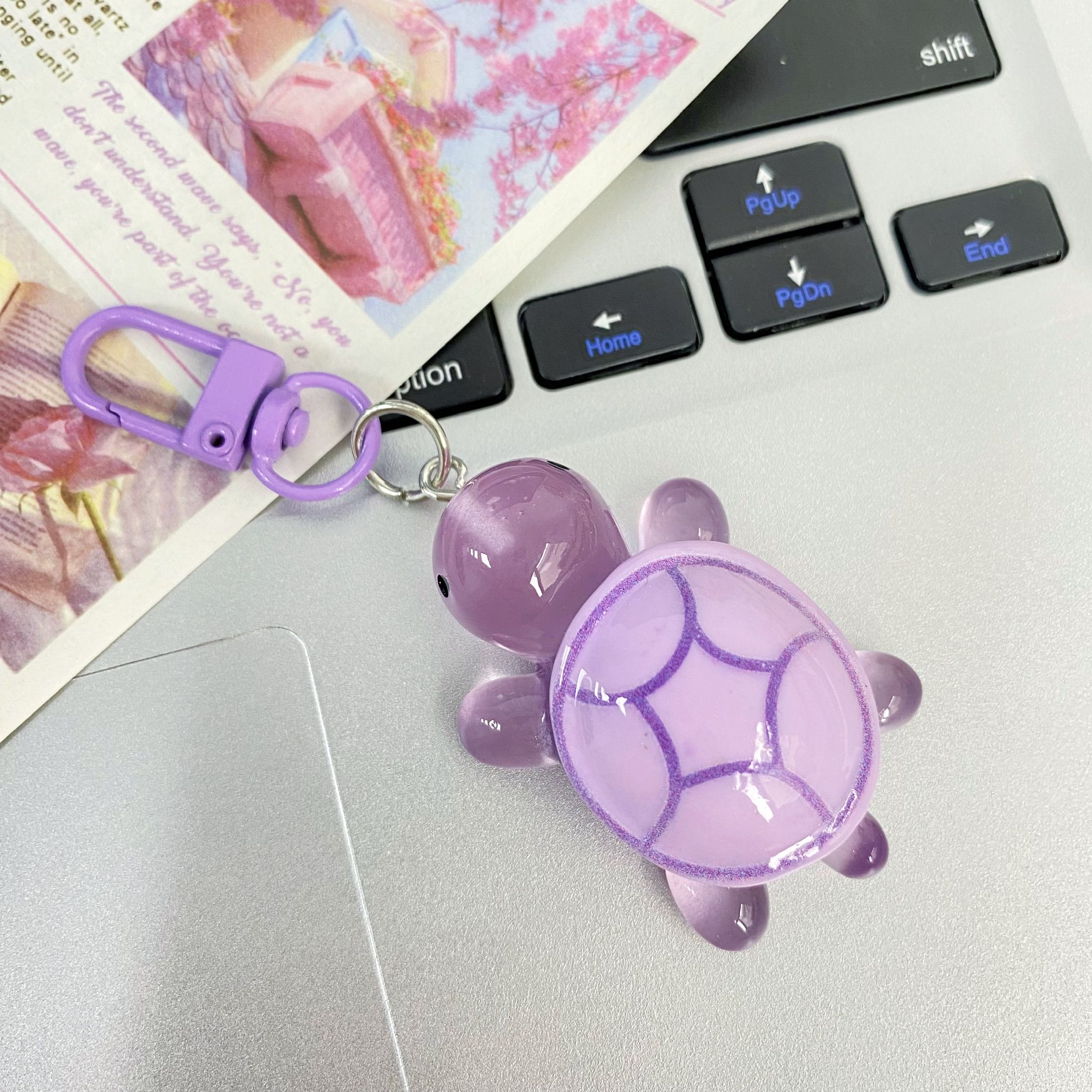 Luminous Colorful Turtle Keychain Ins Sweet Girl Heart Best Friend Couple Gift Backpack Bag Pendant Accessory_voghion.com