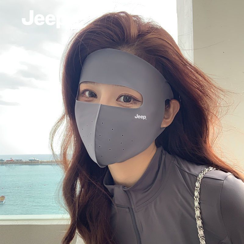 JEEP吉普防晒面罩全脸冰丝口罩透气易呼吸女超薄百搭挂耳式3D立体
