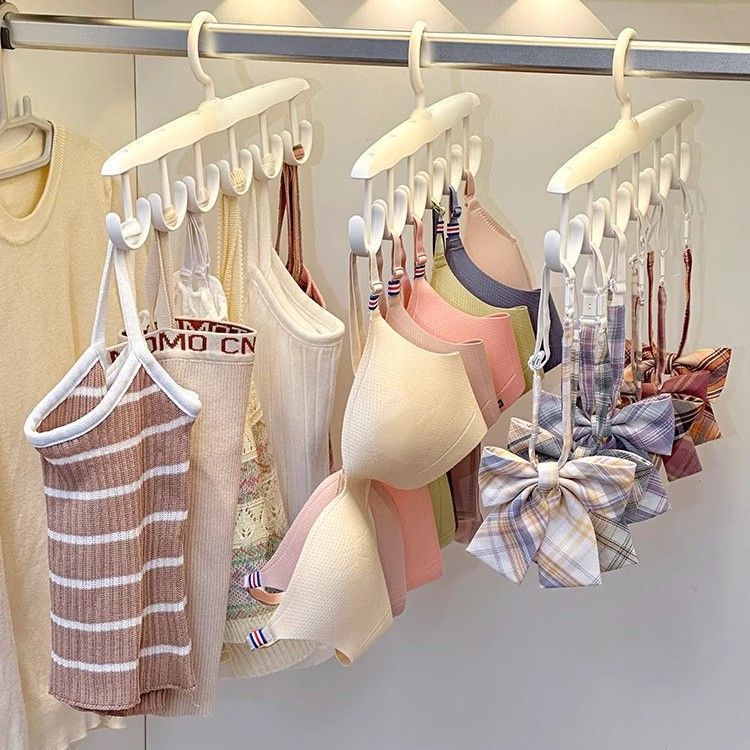 Wave clothes hanger, home dormitory, student underwear sling, multi hook, multifunctional rotating storage artifact_voghion.com