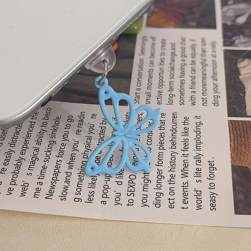 Ins Style Blue Butterfly Phone Dust Type-C Universal Earphone Plug Dustproof N_voghion.com