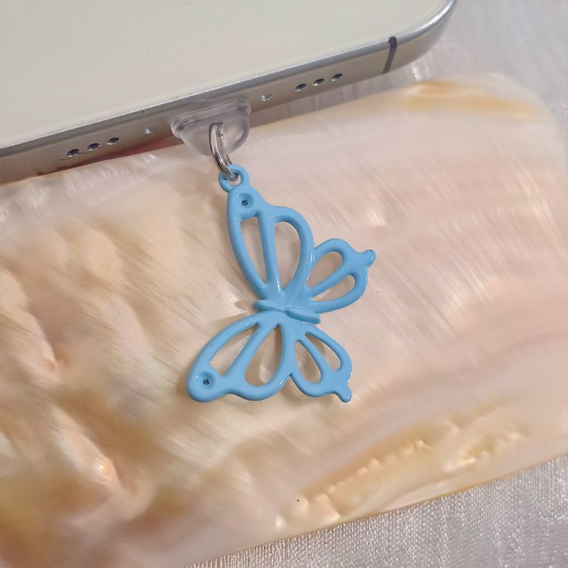 Ins Style Blue Butterfly Phone Dust Type-C Universal Earphone Plug Dustproof N_voghion.com