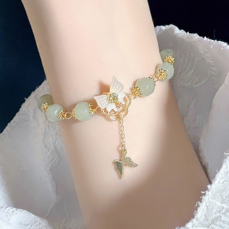 Ancient Beaded Cool Hetian Jade Butterfly Bracelet For Women New Style Versatile Niche Design_voghion.com