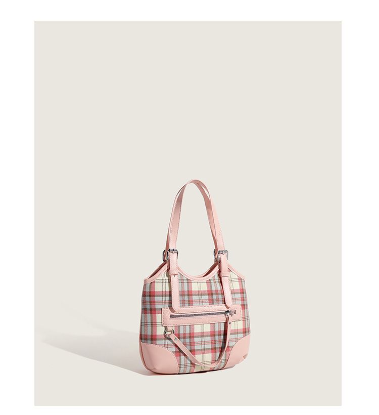 CHARHP&KEJNT2024 Checkered New Commuter Versatile Underarm Tote Contrast Shoulder Bag_voghion.com