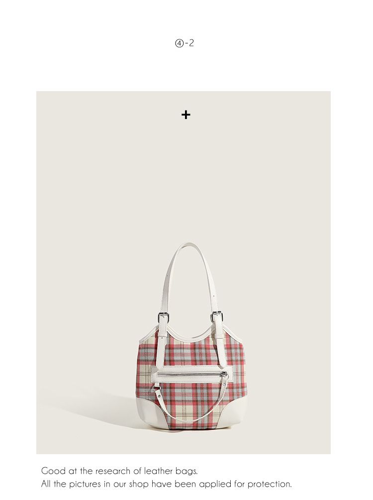 CHARHP&KEJNT2024 Checkered New Commuter Versatile Underarm Tote Contrast Shoulder Bag_voghion.com