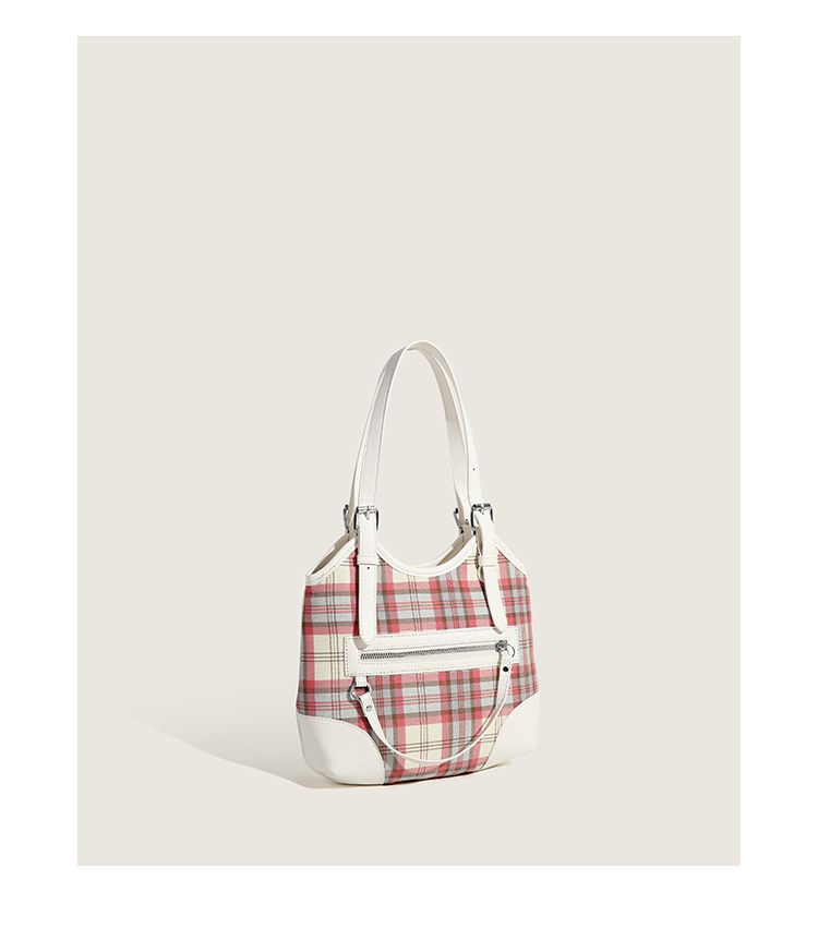 CHARHP&KEJNT2024 Checkered New Commuter Versatile Underarm Tote Contrast Shoulder Bag_voghion.com