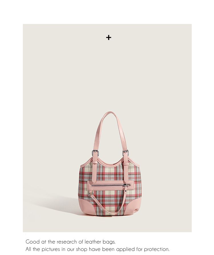 CHARHP&KEJNT2024 Checkered New Commuter Versatile Underarm Tote Contrast Shoulder Bag_voghion.com